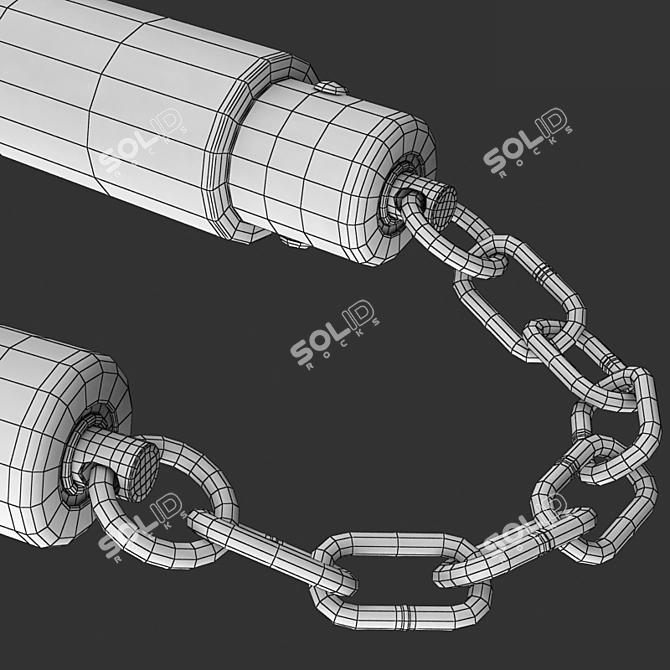 40cm Nunchaku: Lowpoly, High-quality Textures 3D model image 12