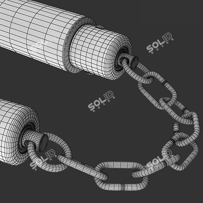 40cm Nunchaku: Lowpoly, High-quality Textures 3D model image 13