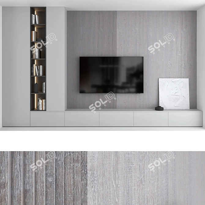 Title: Samsung AU8000 Crystal UHD 4K TV Wall Set 3D model image 2