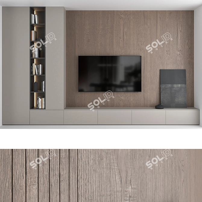 Title: Samsung AU8000 Crystal UHD 4K TV Wall Set 3D model image 3