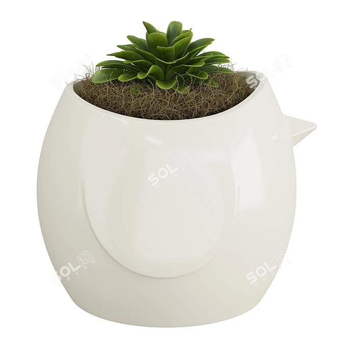 Bird Pot Plants: Beautiful Greenery in Stylish Pots 3D model image 2