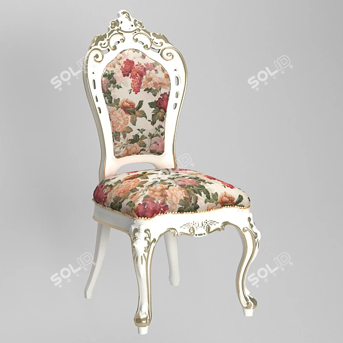 Classic Style Chair: 500x500x1100 3D model image 2