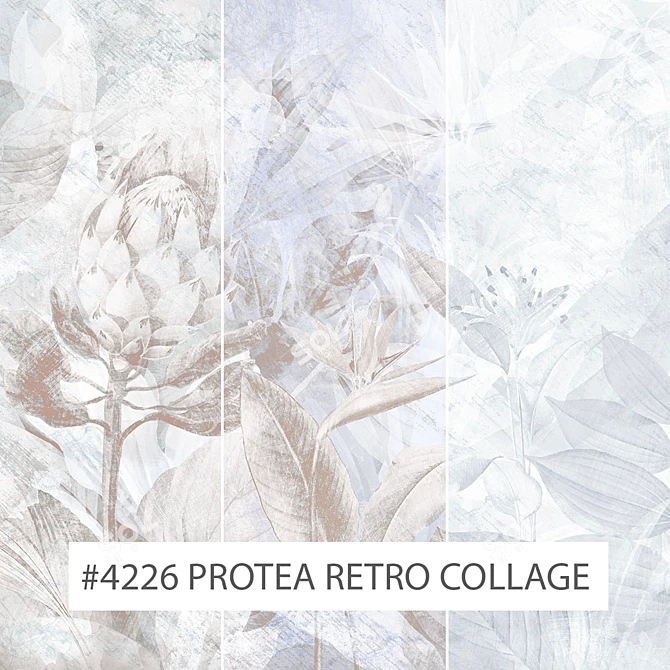 Vintage Protea Wallpaper 3D model image 1