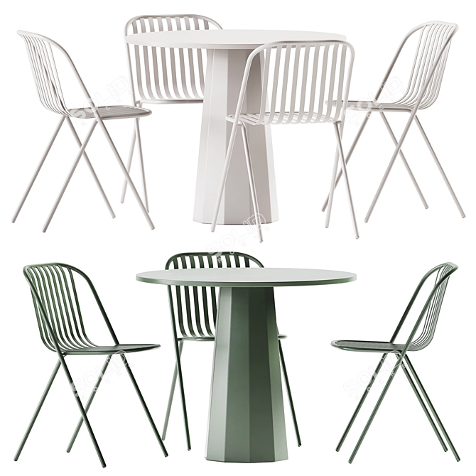 Connubia Dix Table & Belca Chair Garden Furniture 3D model image 1