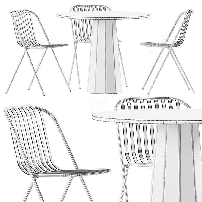 Connubia Dix Table & Belca Chair Garden Furniture 3D model image 5