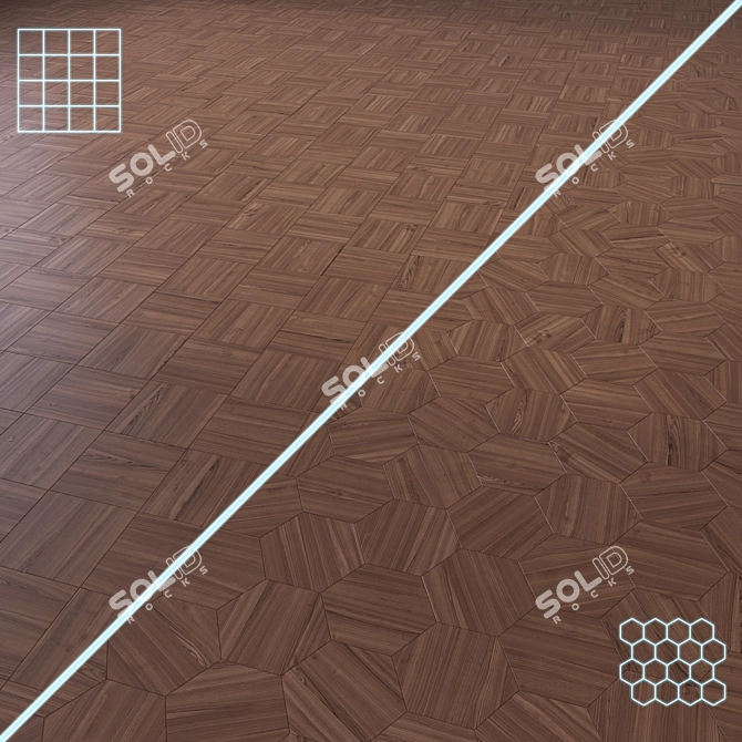 Title: 3D Parquet Flooring Module | High-Quality 3D model image 1