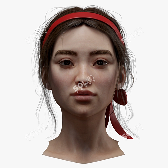 Alice Realistic Female Head Model 3D model image 1