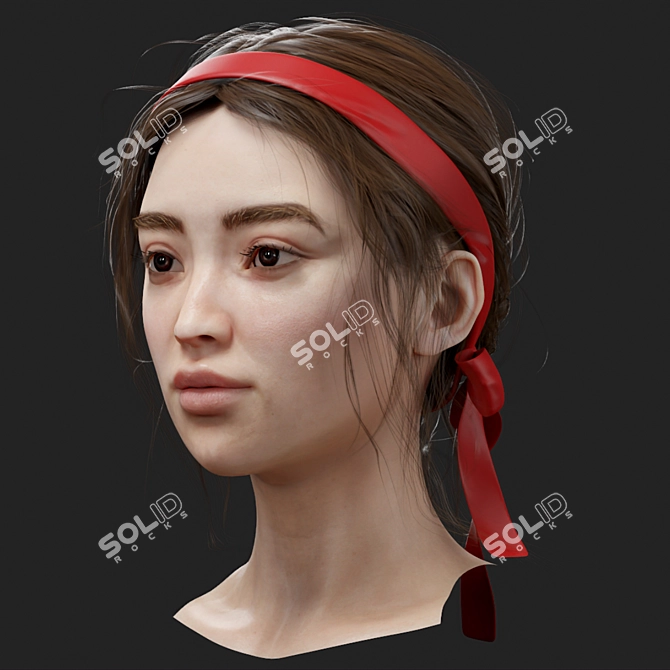 Alice Realistic Female Head Model 3D model image 2