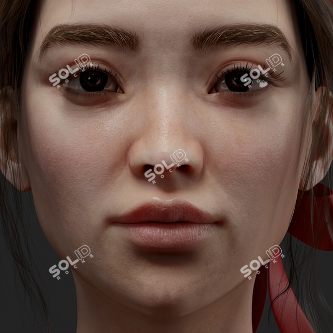 Alice Realistic Female Head Model 3D model image 5