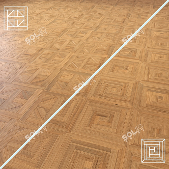 Title: Premium Wood Parquet Flooring 3D model image 1