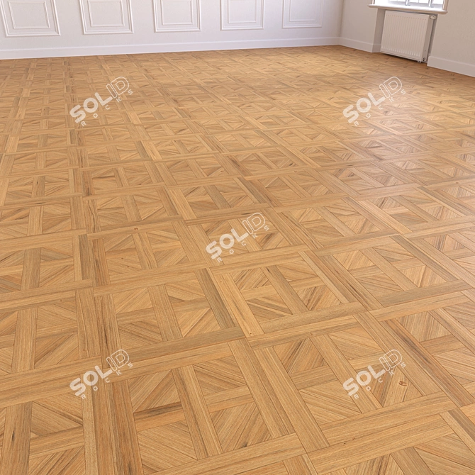 Title: Premium Wood Parquet Flooring 3D model image 4