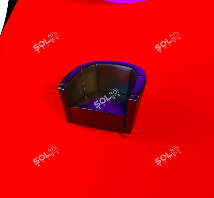 Elegant Leather Armchair 3D model image 1