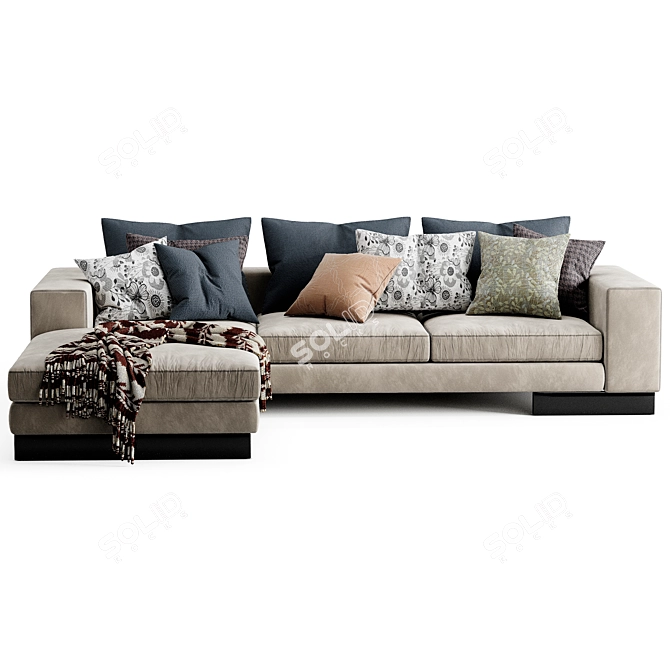 Minimalist Flexform Lightpiece Sofa 3D model image 2