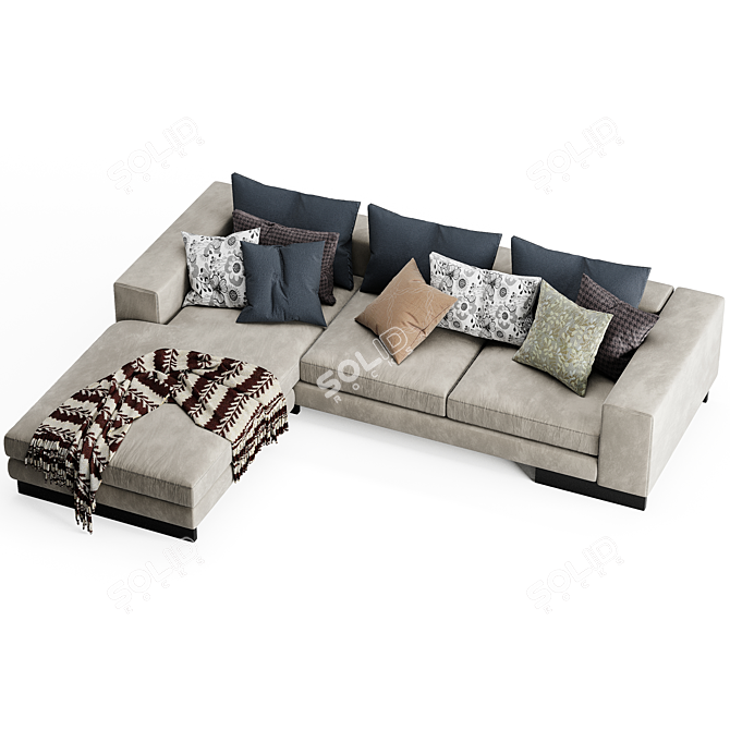 Minimalist Flexform Lightpiece Sofa 3D model image 4