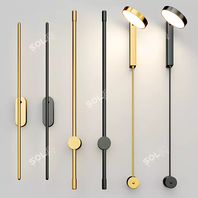 Elegant Wall Lamp Collection 3D model image 1