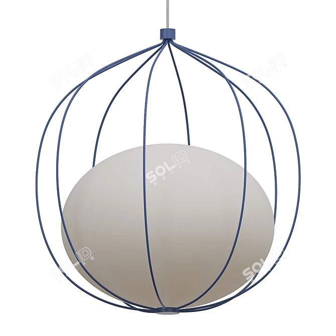 Elegant Circle Pendant Light 3D model image 1