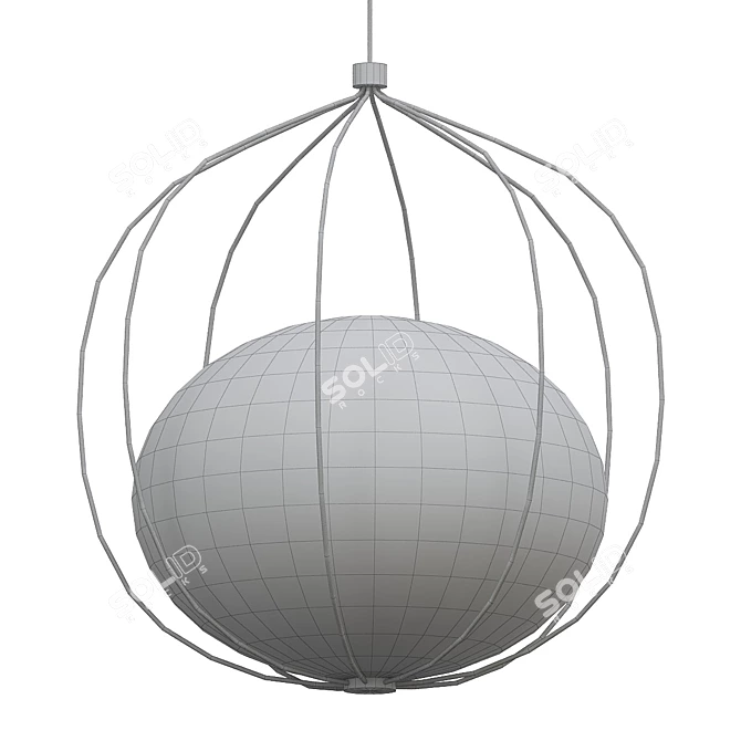 Elegant Circle Pendant Light 3D model image 2