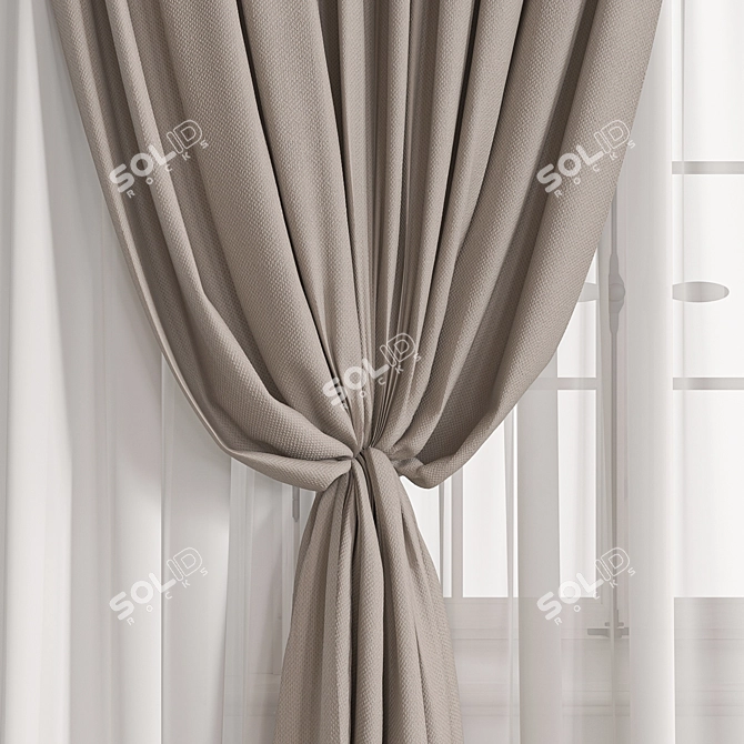 Elegant Vray Corona Curtain 3D model image 2