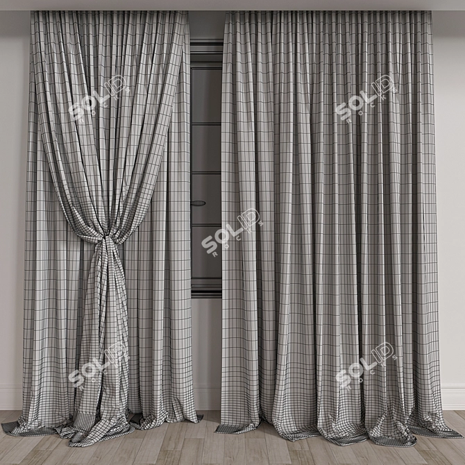 Elegant Vray Corona Curtain 3D model image 3