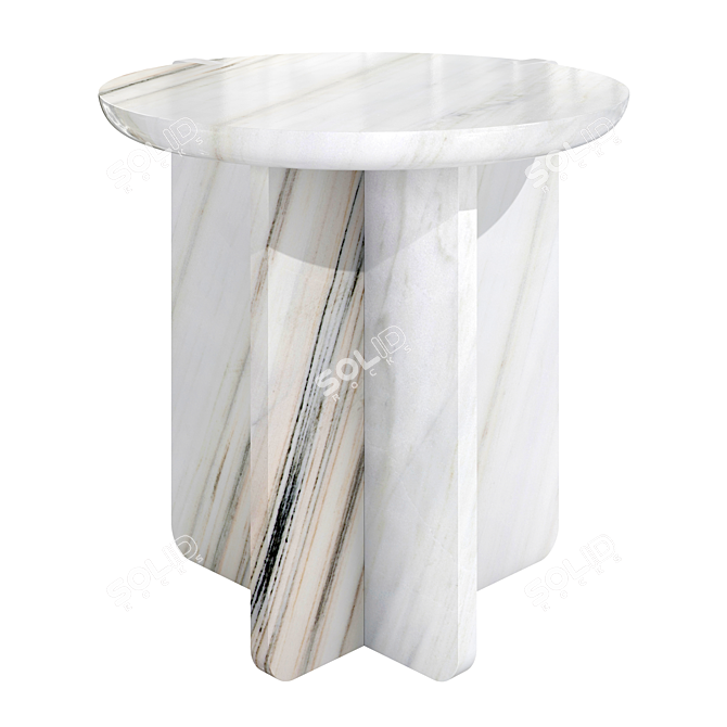 Elevate your space with the Notch Travertine Side Table 3D model image 4