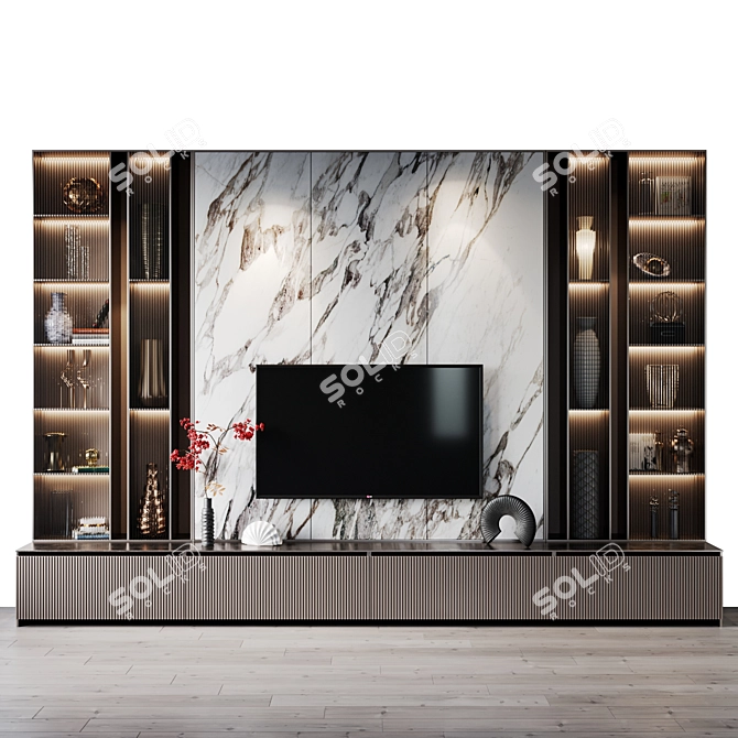 TV Set 215: Perfect for V-Ray 3.1 3D model image 1