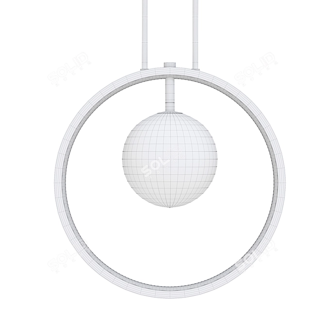 Elegant Iona Ring Pendant Light 3D model image 4