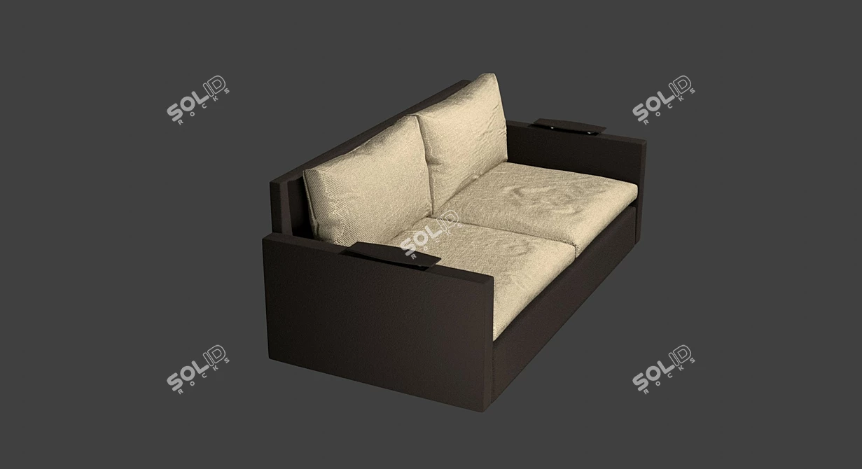 Modern Velvet Sofa 3D model image 2