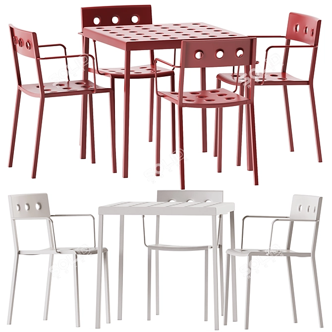 Hay Balcony Dining Set 3D model image 1