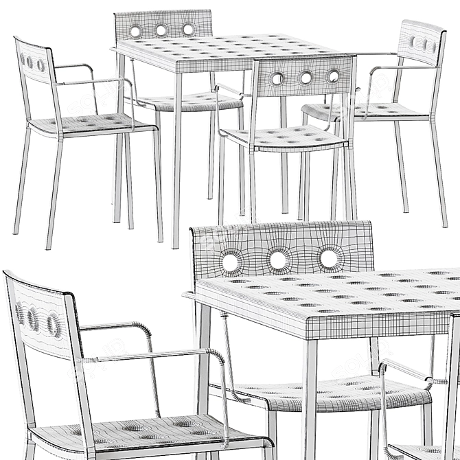 Hay Balcony Dining Set 3D model image 6