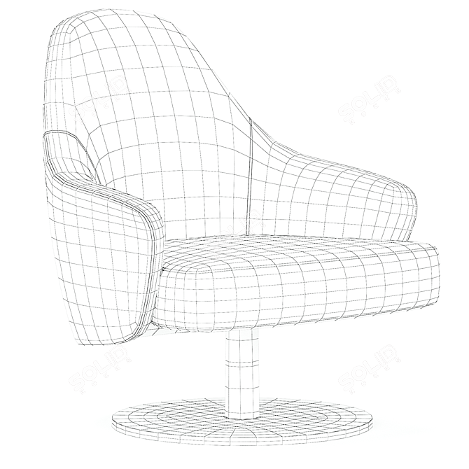 Modern Ludwig Armchair: Stylish Comfort 3D model image 5