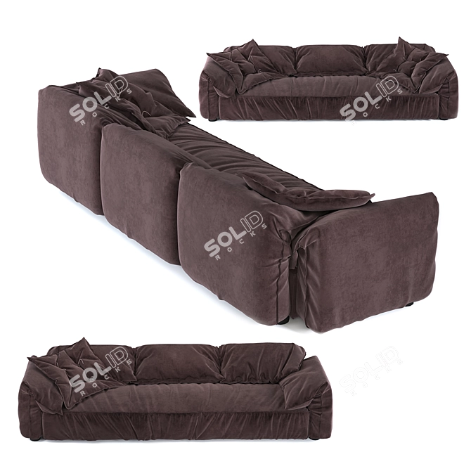 Casablanca: Elegant 4-Layered Sofa 3D model image 2