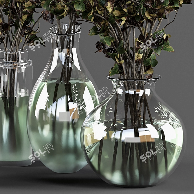 Ethereal Twig Ensemble in Glass 3D model image 2