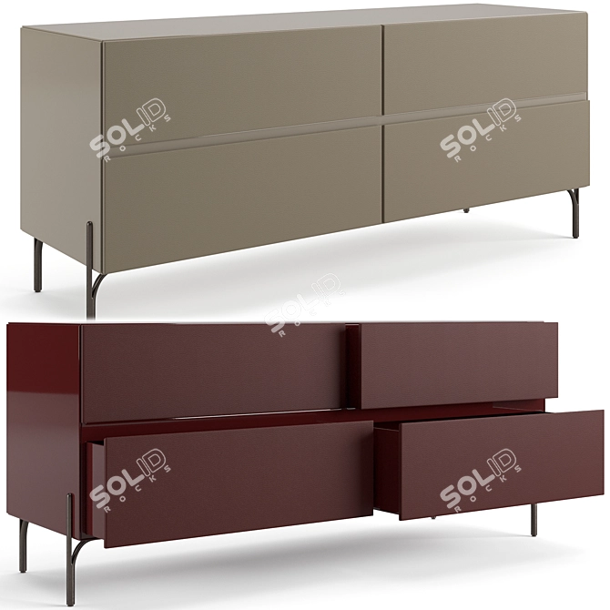 Sophisticated Fendi Palmer Drawers 3D model image 1