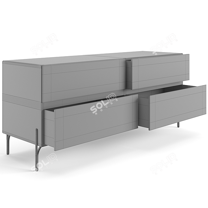 Sophisticated Fendi Palmer Drawers 3D model image 7