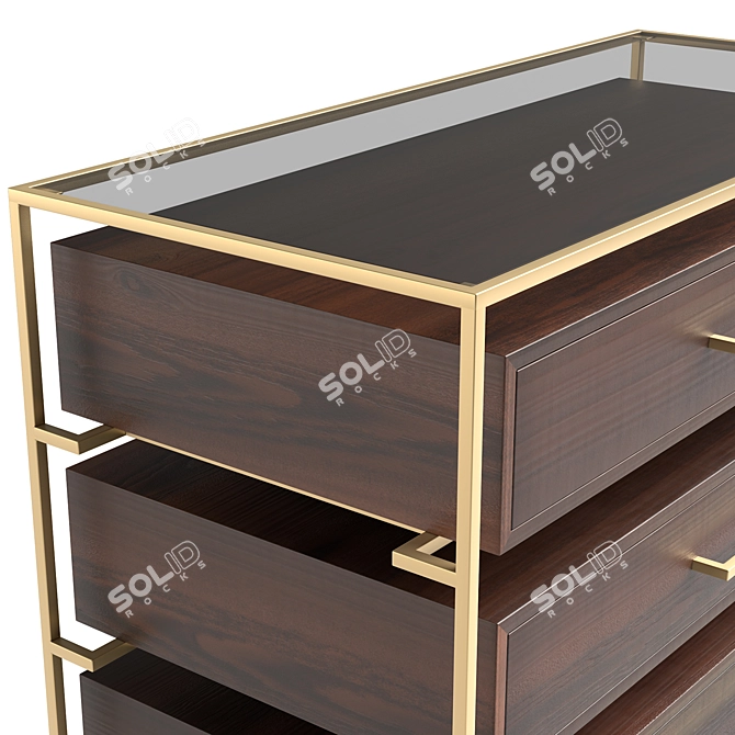 Lyle Glass-Top Bedside Table 3D model image 2