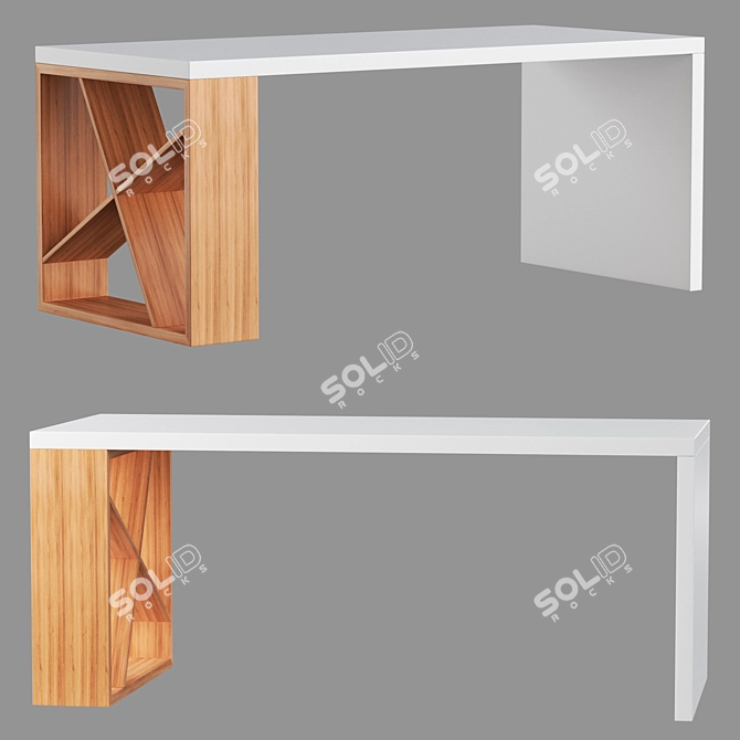 Modern J Table with Sleek Design 3D model image 1