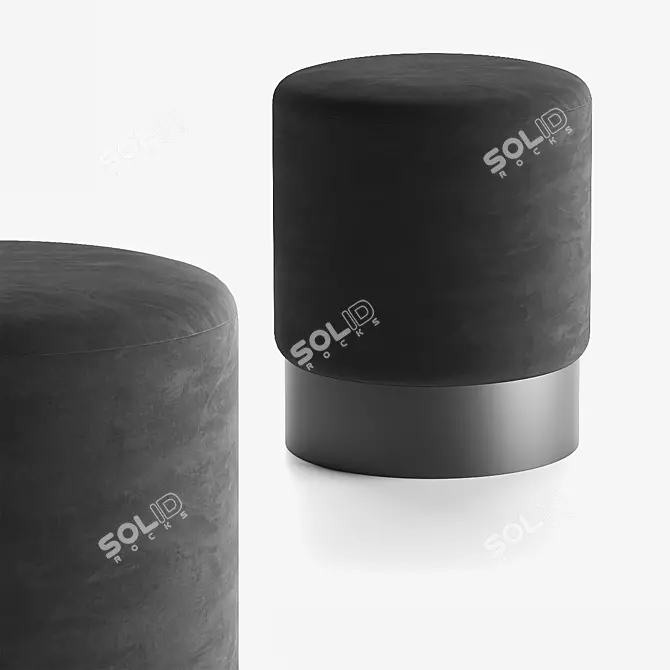 Mini Bague Black Pouf 3D model image 2