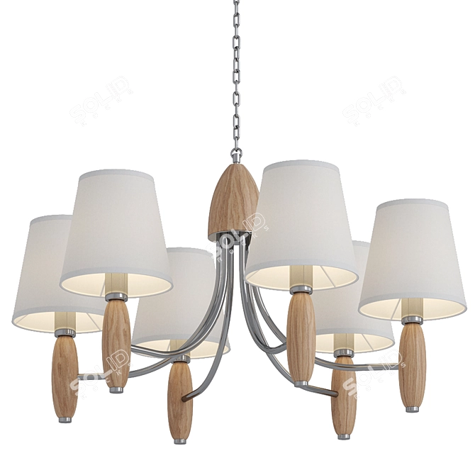 Rustic Elegance Chandelier 815mm 3D model image 1