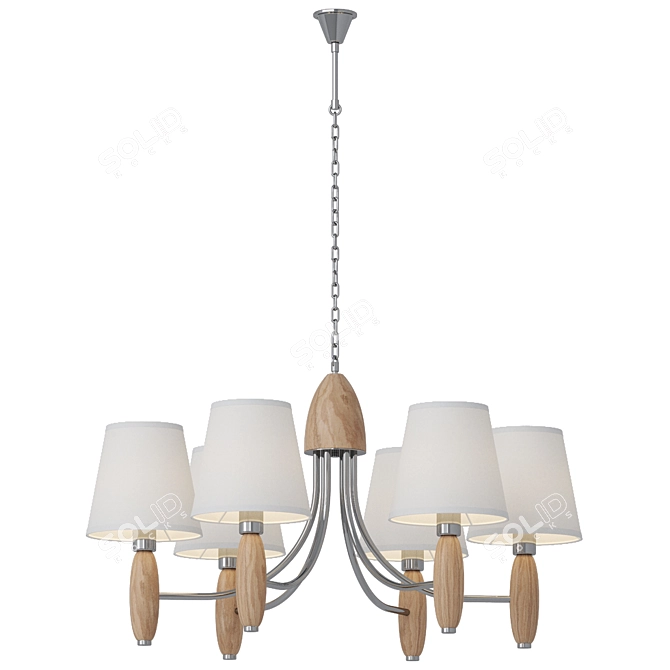 Rustic Elegance Chandelier 815mm 3D model image 3