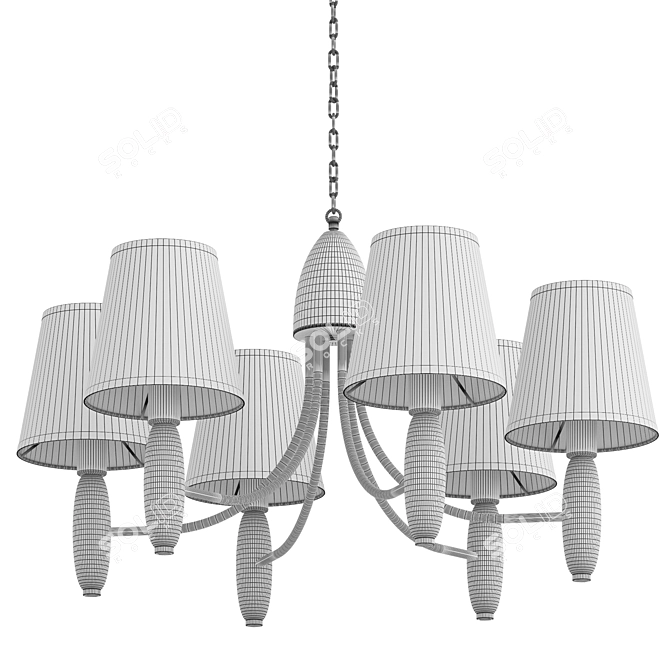 Rustic Elegance Chandelier 815mm 3D model image 5