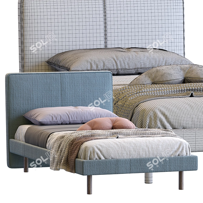 Modern Beta Single Bed: Pianca Excellence 3D model image 4