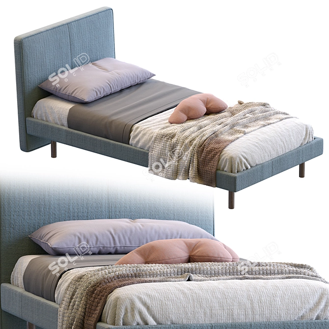 Modern Beta Single Bed: Pianca Excellence 3D model image 7