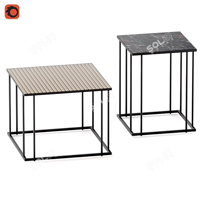 Geometric Side Tables: Calligaris Renee 3D model image 1