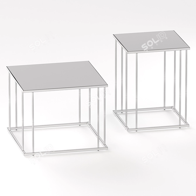 Geometric Side Tables: Calligaris Renee 3D model image 2