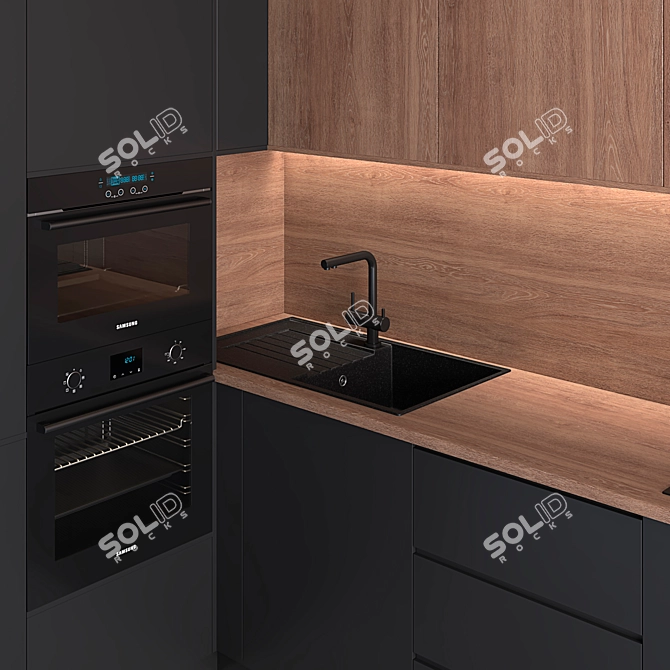 Modern Kitchen Design Set 3D model image 3