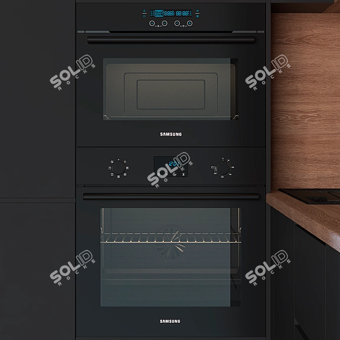 Modern Kitchen Design Set 3D model image 5