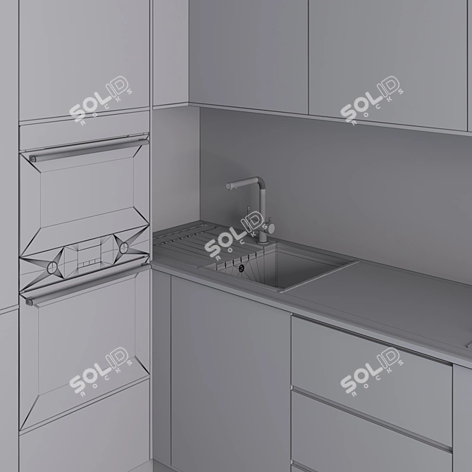 Modern Kitchen Design Set 3D model image 7