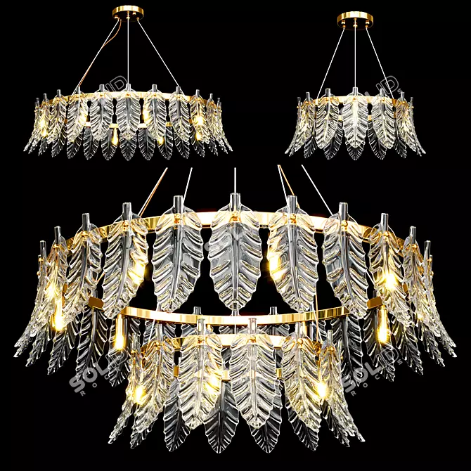 Perline Chandelier Collection: Elegant Illumination for any Space 3D model image 1