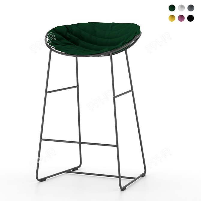 LYSTOK Metal Bar Stool 3D model image 2