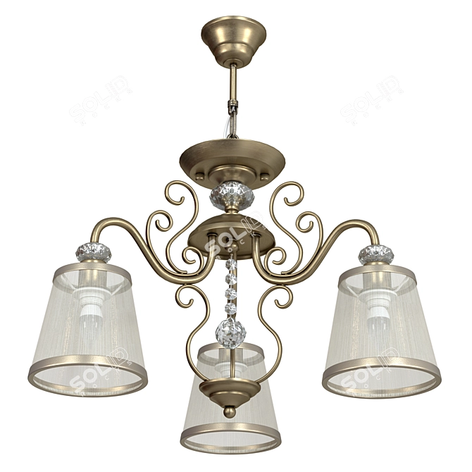 Elegant Bronze Chandelier for Classic Interiors 3D model image 1